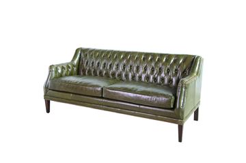 Leah cowhide sofa British green.
